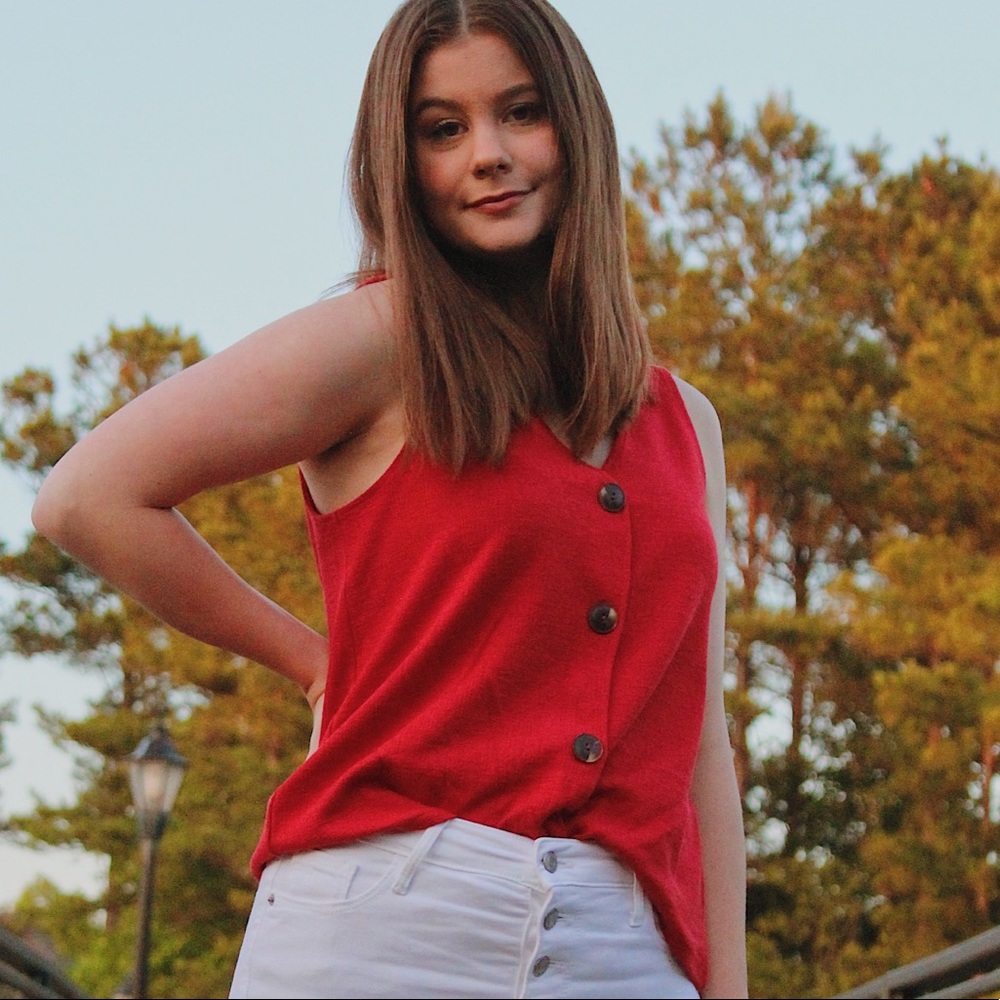 Red blouse